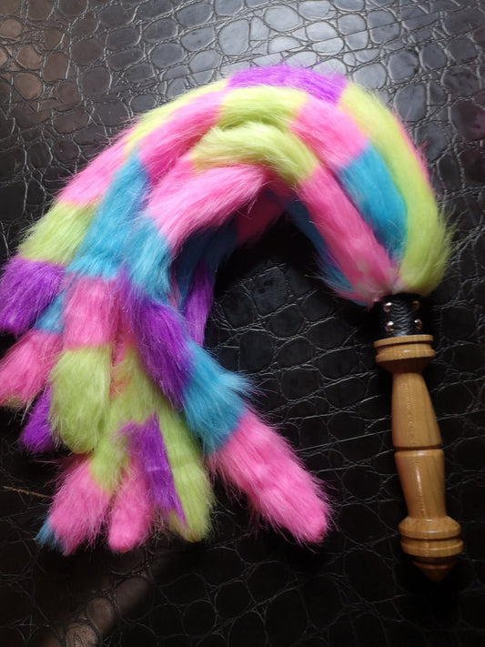 "Unicorn fur" weighted Fluffy Flogger