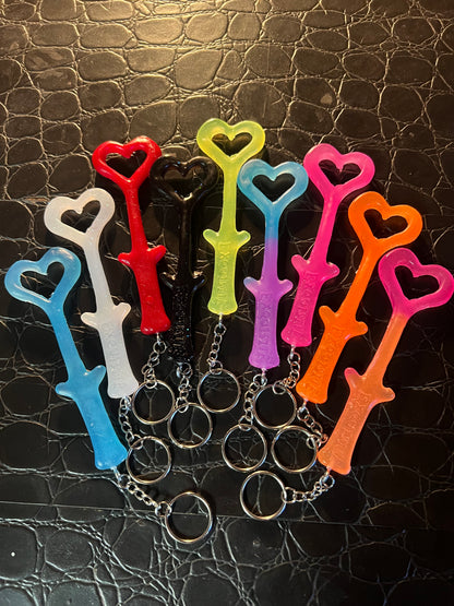 “Lil hearts” flexible polyurethane marking paddle keychain